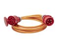 Jatkojohto, jossa on kansi IP44 Polyuretaani (PUR) CEE Plug - CEE-pistorasia 30m Oranssi